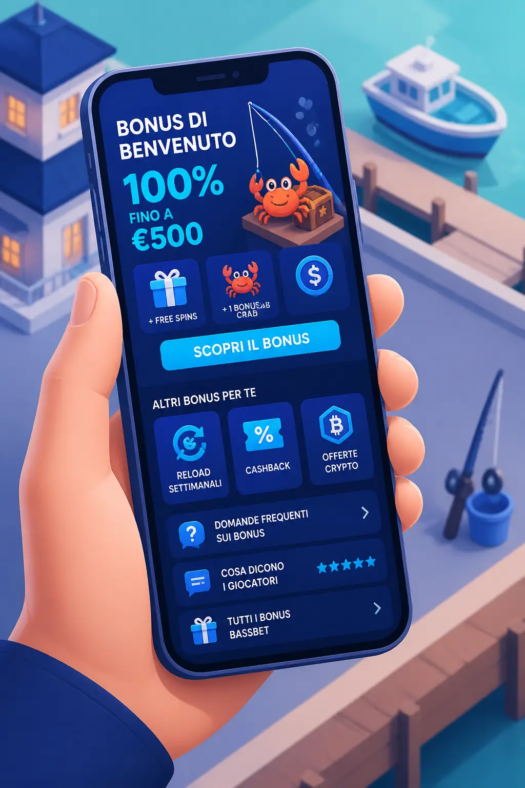 BassBet Bonus: Benvenuto, Reload e Cashback visual guide for BassBet Casino